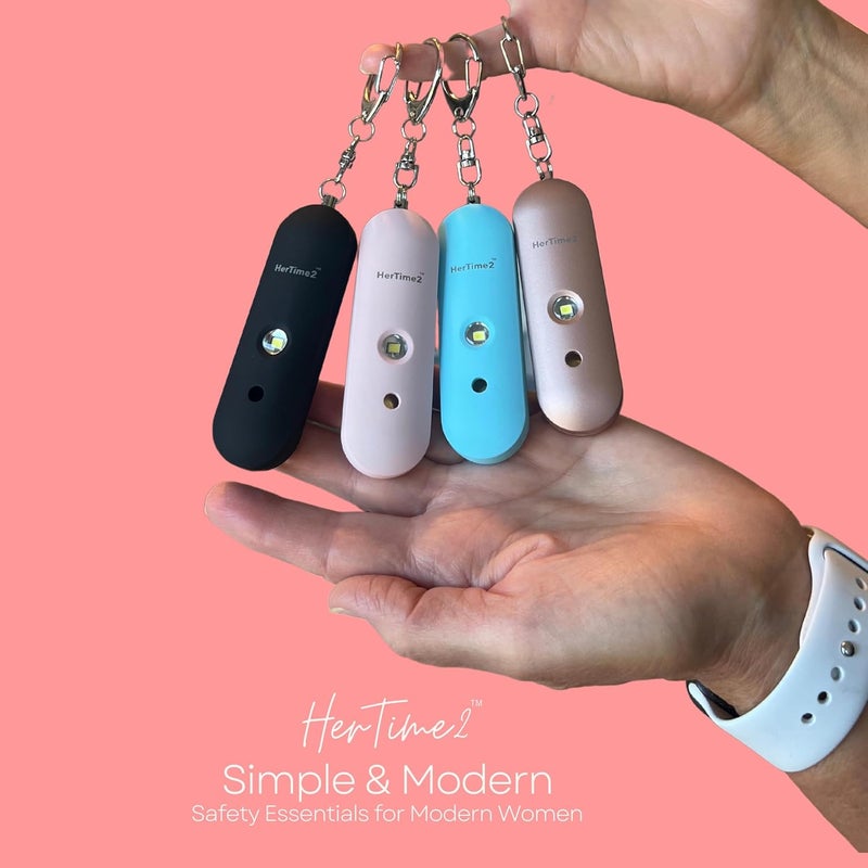 HerTime2 Personal Alarm for Women Adults Seniors – Travel Safe and Waterproof Self Defense Siren – Safety Keychain – Extra Loud – Strobe Light – Cute Key Chain Protection Gift - Image 5